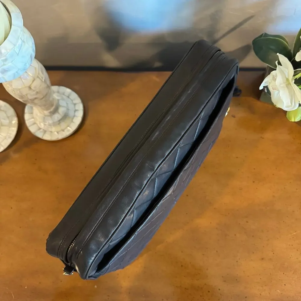 CHANEL Quilted Matelassé CC Lambskin Fringe Chain Bag Black - Picture 6 of 15